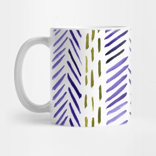 Abstract herringbone pattern - green and purple Mug